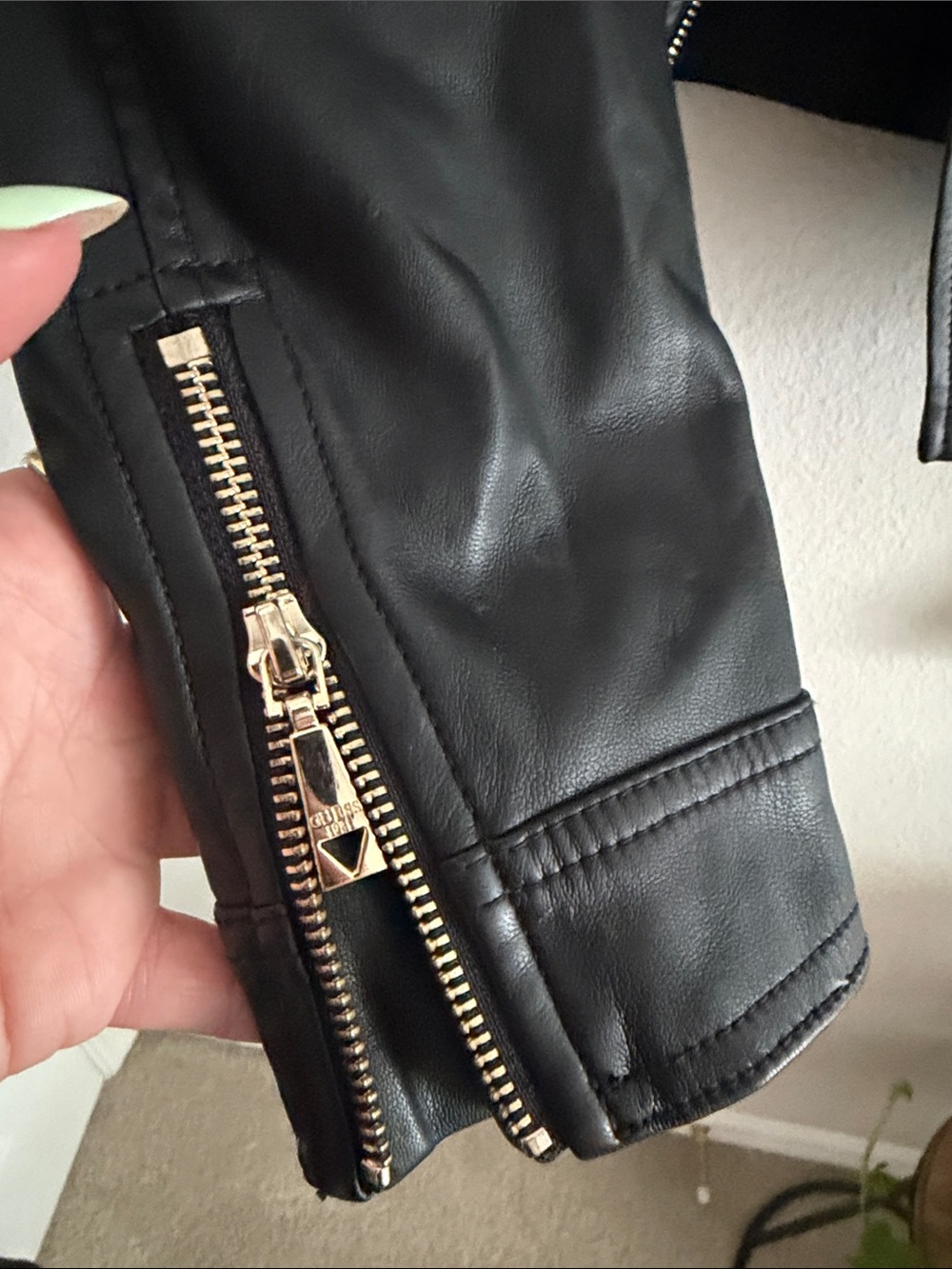 Guess Black Faux Leather Moto Jacket - Picture 5 of 9